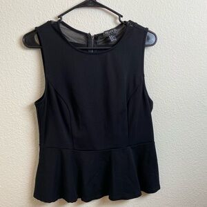 Black Peplum Sleeveless Top